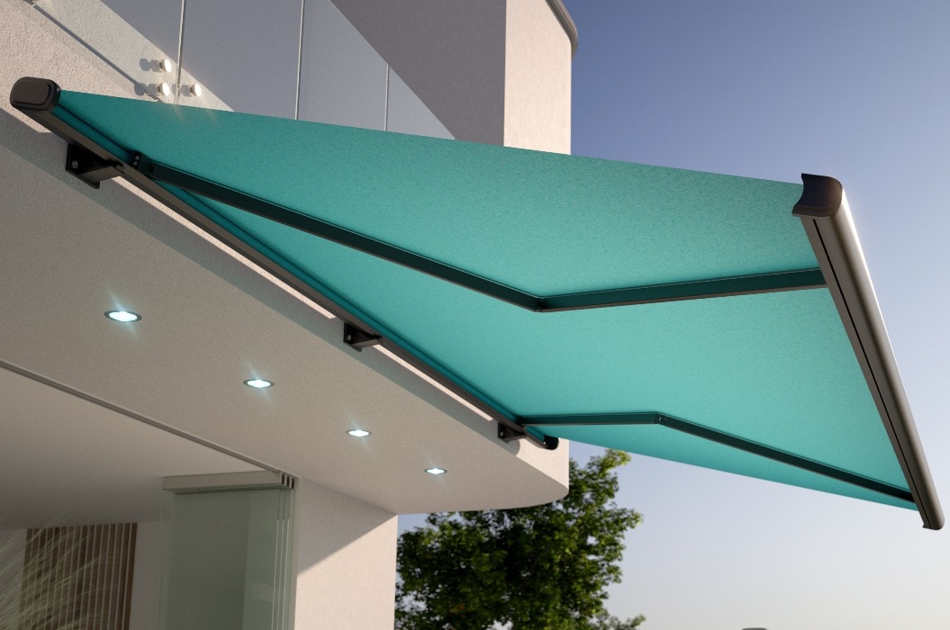 Awning and house terrace, 3D illustration